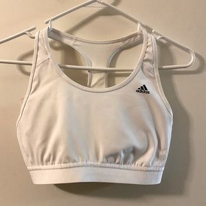 Adidas white padded sports bra medium